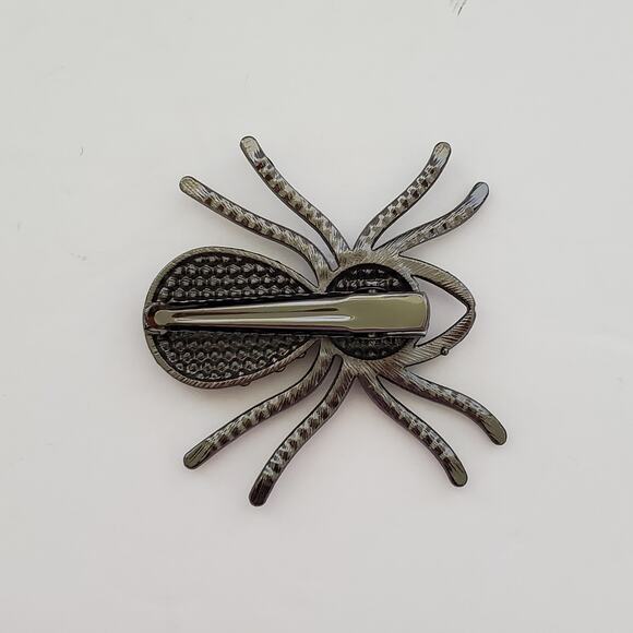Halloween Piper-K Spider Hair Clips Set of 2 Black Rhinestones Goth Scary 2 inch - Picture 5 of 6